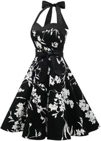 img 3 attached to DRESSTELLS Rockabilly Cocktail Black 3XL Women's Dress: Elegant Vintage Style for any Occasion