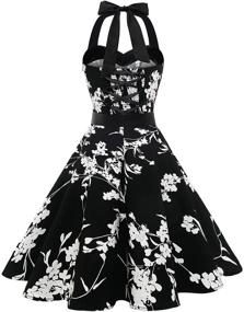 img 2 attached to DRESSTELLS Rockabilly Cocktail Black 3XL Women's Dress: Elegant Vintage Style for any Occasion