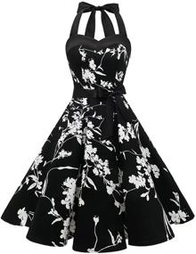 img 4 attached to DRESSTELLS Rockabilly Cocktail Black 3XL Women's Dress: Elegant Vintage Style for any Occasion