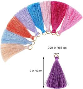 img 3 attached to 80-Piece Handmade DIY Mini Tassels, Colorful Keychain Tassels with Golden Jump 🔑 Rings - Multi-Color Silky Tiny Tassels for Earring Keychain Crafts Making Supplies, 1.8 Inch