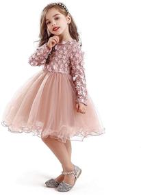 img 2 attached to Украсьте свою маленькую принцессу стильной одеждой TTYAOVO с длинным рукавом и сочетанием цветов.