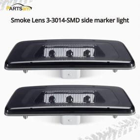 img 3 attached to 🚦 Partsam Front Side Marker Light Assembly Replacement for Kenworth T680 T770 T880 and Peterbilt 576 LED Front Fender Side Turn Signal Marker Indicator Lights Smoke Lens, Driver and Passenger Side - Premium Quality Replacement Lights