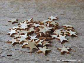 img 1 attached to Set of 50 Small 0.5-Inch Wooden Stars for Crafts