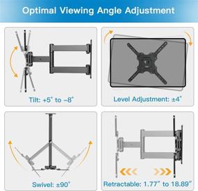img 1 attached to 📺 PERLESMITH Heavy Duty TV Wall Mount for 32-55 inch Flat and Curved TVs up to 88lbs | Swivel Tilt & Extension Arm | Full Motion TV Mount Fits LED, LCD, OLED 4K TVs | Max VESA 400x400mm | PSMFK12