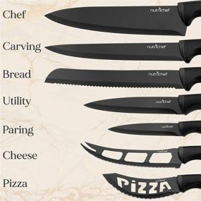 img 3 attached to 🔪 Premium 17 Piece Stainless Steel Kitchen Knife Set with 6 Steak Knives and Bonus Sharpener - NutriChef NCKNS17