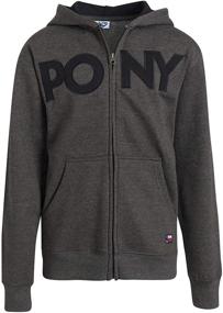 img 4 attached to 👦 Pony Boys' Sweatshirt – Essential Zip-Up Fleece Hoodie