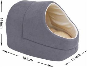 img 1 attached to 🐱 GOOPAWS Cat Cave: Cozy Warming Burrow Cat Bed for Pet Hideway Sleeping