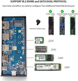 img 3 attached to 6-в-1 USB-C хаб с корпусом для жесткого диска M.2 NVME и SATA NGFF двойного протокола, 4K HDMI, 2 x USB 3.1 Gen 2, 100W PD, Ethernet 10Gbps