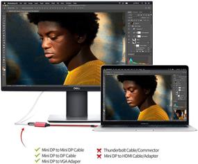 img 3 attached to 🔴 Адаптер Answin USB-C к Mini Displayport (4K@60Hz) для нового MacBook, MacBook Air, MacBook Pro 2016-2020, Galaxy S21 и других устройств USB Type-C - красный.