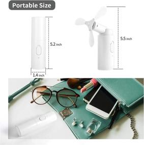 img 1 attached to 👩 Supabear Portable Handheld Fan: A Mini Personal Eyelash Fan with 2 Speeds, USB Rechargeable, Power Bank, and Detachable Design for Girls, Women, Men, and Outdoor Travel