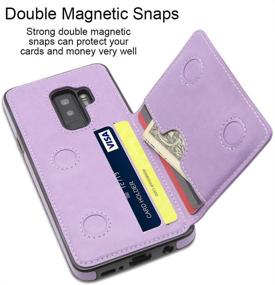 img 1 attached to 💜 Slim Leather Wallet Card Slot Flip Magnetic Lock Case for Samsung Galaxy S9 Plus 6.2 Inch (2018) - Purple