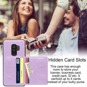 img 2 attached to 💜 Slim Leather Wallet Card Slot Flip Magnetic Lock Case for Samsung Galaxy S9 Plus 6.2 Inch (2018) - Purple