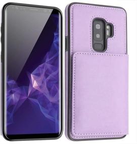 img 3 attached to 💜 Slim Leather Wallet Card Slot Flip Magnetic Lock Case for Samsung Galaxy S9 Plus 6.2 Inch (2018) - Purple