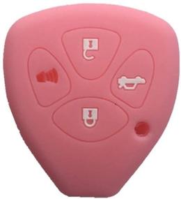 img 4 attached to Pink Silicone Key Jacket Key Case 4 Buttons Remote Fob Skin Silicone Cover Key Case Holder Bag For TOYOTA Camry Avalon Matrix Corolla TOYOTA Land Cruiser