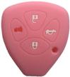 pink silicone key jacket key case 4 buttons remote fob skin silicone cover key case holder bag for toyota camry avalon matrix corolla toyota land cruiser logo
