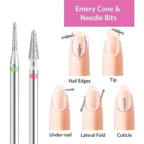 img 1 attached to 💅 10pcs Cuticle Nail Drill Bits Set – Professional Diamond Efile Nail Bit for Manicure Pedicure, Ideal Nail Art Tools for Acrylic Gel Nails at Home, Salon, and School Use (Includes 7Pcs Ceramic Nail Drill Bits)