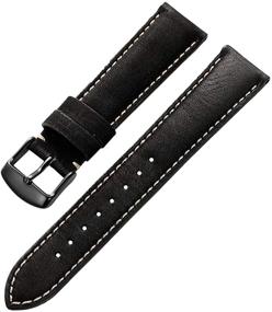 img 4 attached to Premium Smooth Pattern Genuine Calfskin Leather Watch Band with Steel Pin Buckle 👌 - Ultra Soft Replacement Strap for Men and Women (Available in Multiple Sizes and Colors)