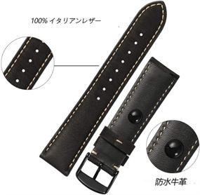 img 2 attached to Premium Smooth Pattern Genuine Calfskin Leather Watch Band with Steel Pin Buckle 👌 - Ultra Soft Replacement Strap for Men and Women (Available in Multiple Sizes and Colors)