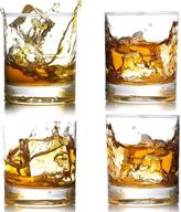 🥃 4 pack clear whiskey glasses 12 oz – perfect for bourbon, scotch, rum & more! logo