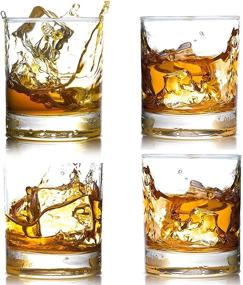 img 4 attached to 🥃 4 Pack Clear Whiskey Glasses 12 OZ – Perfect for Bourbon, Scotch, Rum & More!