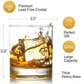 img 3 attached to 🥃 4 Pack Clear Whiskey Glasses 12 OZ – Perfect for Bourbon, Scotch, Rum & More!