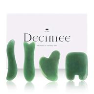 🌿 deciniee gua sha massage tool set: real natural nephrite jade stone for face, eye, neck, and body - 4 pcs logo