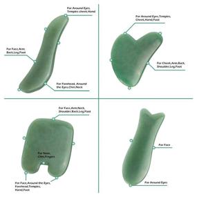 img 1 attached to 🌿 Deciniee Gua Sha Massage Tool Set: Real Natural Nephrite Jade Stone for Face, Eye, Neck, and Body - 4 Pcs