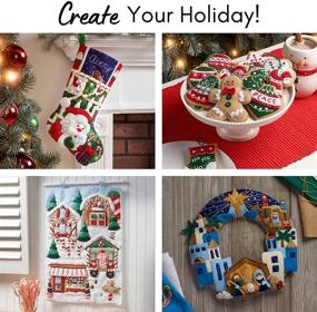 img 1 attached to 🎄 Bucilla Felt Applique Stocking Kit (18-Inch), Frosty Night: Create Your Own Festive Stocking!