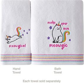 img 3 attached to 🐱 Luxurious and Playful: SKL HOME Meowgic Bath Towel in White!