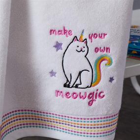 img 1 attached to 🐱 Luxurious and Playful: SKL HOME Meowgic Bath Towel in White!