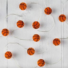 img 1 attached to 🏀 Lights4fun, Inc. 20 Basketball Battery Operated Micro LED Indoor Silver Wire String Lights: Illuminate Your Space with Athletic Charm