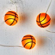 🏀 lights4fun, inc. 20 basketball battery operated micro led indoor silver wire string lights: illuminate your space with athletic charm logo