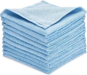 img 3 attached to 🧼 Zflow Microfiber Dish Cleaning Cloth in Blue - High Quality 10 Pack Kitchen Cleaning Cloths with Poly Scour Mesh Scrubbing Side - 12"x12" Cleaning Rags with Ultimate Absorbency for Sparkling Dishes