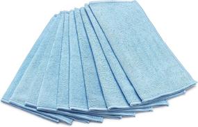 img 1 attached to 🧼 Zflow Microfiber Dish Cleaning Cloth in Blue - High Quality 10 Pack Kitchen Cleaning Cloths with Poly Scour Mesh Scrubbing Side - 12"x12" Cleaning Rags with Ultimate Absorbency for Sparkling Dishes