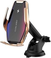 🚗 yianerm auto-clamping wireless car charger mount: fast qi 15w/10w/7.5w inductive charging, air vent/dashboard phone holder compatible with iphone/samsung galaxy logo