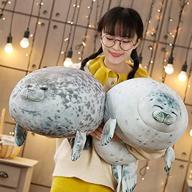 🦭 soft sea lion plush toy - 35cm, perfect baby sleeping pillow and kids gift - sea world animal seal stuffed doll logo