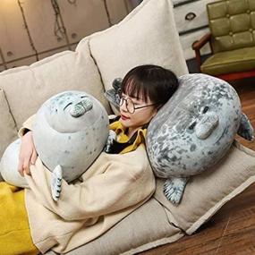 img 2 attached to 🦭 Soft Sea Lion Plush Toy - 35cm, Perfect Baby Sleeping Pillow and Kids Gift - Sea World Animal Seal Stuffed Doll