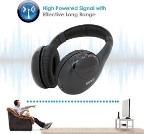 img 3 attached to 🎧 Pyle Home PHPW5 Stereo Wireless Over Ear Headphones: Hi-fi Headphone Professional Black Monitor Headset with 30m Range, Noise Isolation Padding, Microphone - Perfect for TV, Computer, Gaming Console, iPod, and Phone