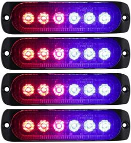 img 4 attached to Auxbeam 4Pcs Emergency Strobe Lights For Car Truck 6 LED Flash Strobe Light 18 Different Bar Flashing Patterns Emergency Warning Hazard Light Surface Mount Caution Strobe Light Bar