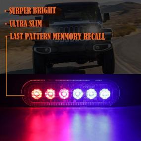 img 2 attached to Auxbeam 4Pcs Emergency Strobe Lights For Car Truck 6 LED Flash Strobe Light 18 Different Bar Flashing Patterns Emergency Warning Hazard Light Surface Mount Caution Strobe Light Bar