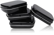 🖤 portable mini skater metal hinged lid tin containers – small empty storage box for candies, pills, earrings, jewelry crafts – set of 4 (black) logo