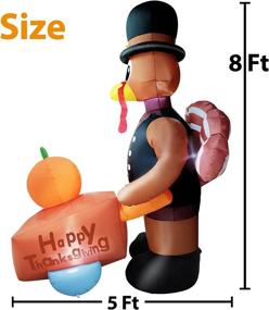 img 3 attached to Colorful 8Ft Inflatable Turkey with Pilgrim Hat: Perfect Thanksgiving Decoration for Outdoor and Indoor Home, Yard, Lawn, Parties, and Holidays