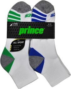 img 3 attached to 🧦 Ultimate Comfort: 6 Pairs of Prince Men's Athletic Quarter Socks for Active Performance