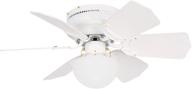 💡 litex brc30ww6l vortex: 30-inch ceiling fan with reversible blades & opal mushroom glass light kit логотип