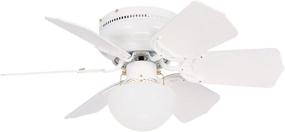 img 1 attached to 💡 Litex BRC30WW6L Vortex: 30-Inch Ceiling Fan with Reversible Blades & Opal Mushroom Glass Light Kit