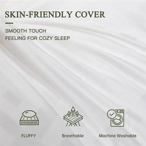 img 2 attached to 🛏️ Ousidan Fluffy and Soft Down Alternative Pillow Queen Size 2 Pack – Premium Microfiber Cover, Machine Washable – 28x20 inches