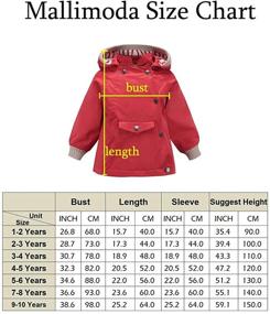 img 2 attached to 🧥 Mallimoda Kids Waterproof Rain Jacket with Cotton Lining, Windproof Hoodies Outwear