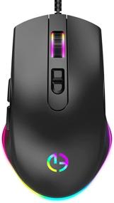 img 4 attached to 🖱️ Проводная RGB-подсветка мыши с регулируемым DPI, 7 кнопками, USB-мышь для офиса, дома, ноутбука, Windows ПК, настольного ПК, ноутбука - Черная