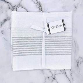 img 2 attached to 🧺 Набор из 6 полотенец Accented Co. из мешковины - высокопрочные и быстросохнущие полотенца для посуды - премиум-турецкий хлопок с удобной петлей для подвешивания (28x28 дюймов) (серебристо-серые)