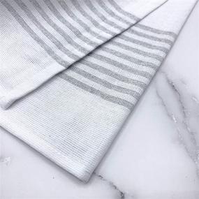 img 1 attached to 🧺 Набор из 6 полотенец Accented Co. из мешковины - высокопрочные и быстросохнущие полотенца для посуды - премиум-турецкий хлопок с удобной петлей для подвешивания (28x28 дюймов) (серебристо-серые)